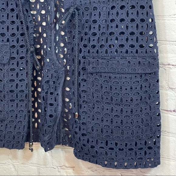 Chico’s Blue Eyelet Vest Jacket size 0 - Picture 7 of 15